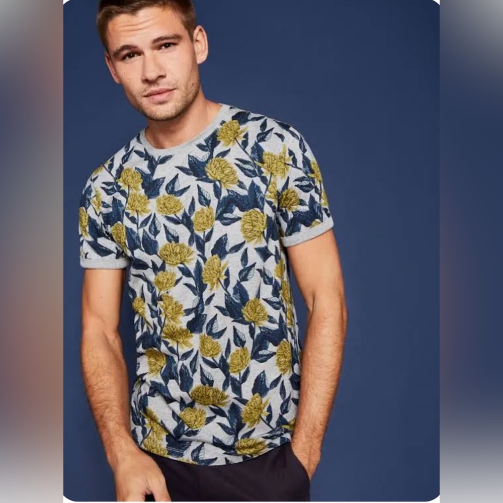 Ted Baker Shirt Floral Short Sleeve T Small